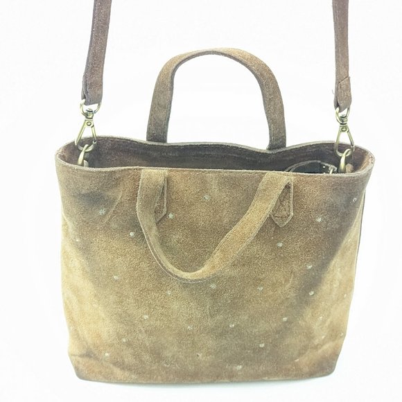 Madewell Suede Purse w metal studs and removable adjustable shoulder strap - Picture 4 of 15
